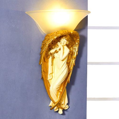 Pumpink European Decorative Angel Lantern Maria Wall Light Wall Sconce Creative Resin Sculpture Venus Bracket Light Ancient Greek Love God Vintage Last Century Wall Lamp Living Room Villa Aisle Staircase Balcony Coffee House ( Color : Gold )