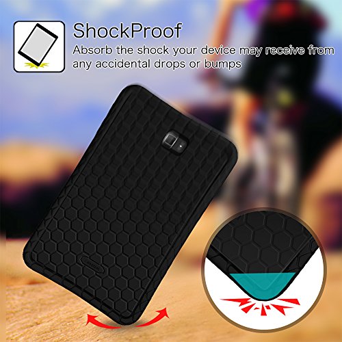 Fintie Samsung Galaxy Tab A 10.1 Case, [Honey Comb Series] Light Weight Shock Proof Silicone Cover [Anti Slip] [Kids Friendly] for Tab A 10.1 Inch (NO S Pen Version SM-T580/T585/T587) Tablet, Black