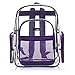 MGgear Clear Transparent PVC School Backpack/ Outdoor Backpack with Purple Trim