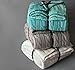 Cable Knit Sherpa Oversized Throw Reversible Blanket Faux Sheepskin Lined Cozy Cotton Blend Sweater Knitted Afghan in Grey White or Turquoise Blue (Grey)