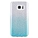 Galaxy S7 Edge Case,Inspirationc 3 Layer Hybrid Semi-Transparent Soft Bling Crystal Diamond?Cover Case for Samsung Galaxy S7 Edge-Silver and Blue