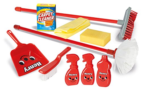 Casdon - Little Helper Henry Housekeeping Set Roleplay Toy, Red/Black