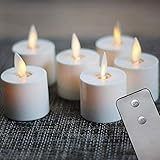 NONNO&ZGF Remote Flameless Candles, Votive Candles Set of 6 (H2 xD1.4) LED Tea Light Candles with Moving Flame