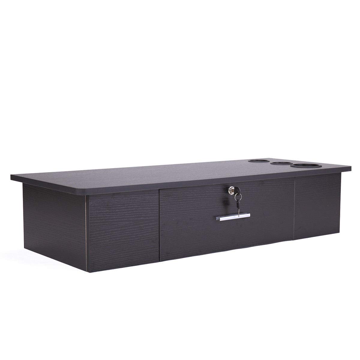 Black Salon Classic Wall Mount Styling Station Beauty Salon Spa Locking Cabinet: Beauty