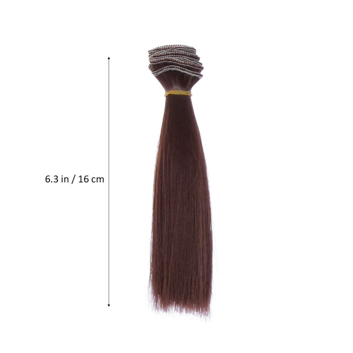 HEALLILY 5Pcs Doll Wig, 6.3 inch Doll Hair Wefts, Straight Synthetic Fake Hair Extensions Replacement for Girls Arts Crafts Doll Making Kits Accessories Supplies