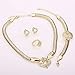 MOOCHI 18K Gold Plated African Style Heart Necklace Earrings Ring Bracelet Jewelry Set Costume Show
