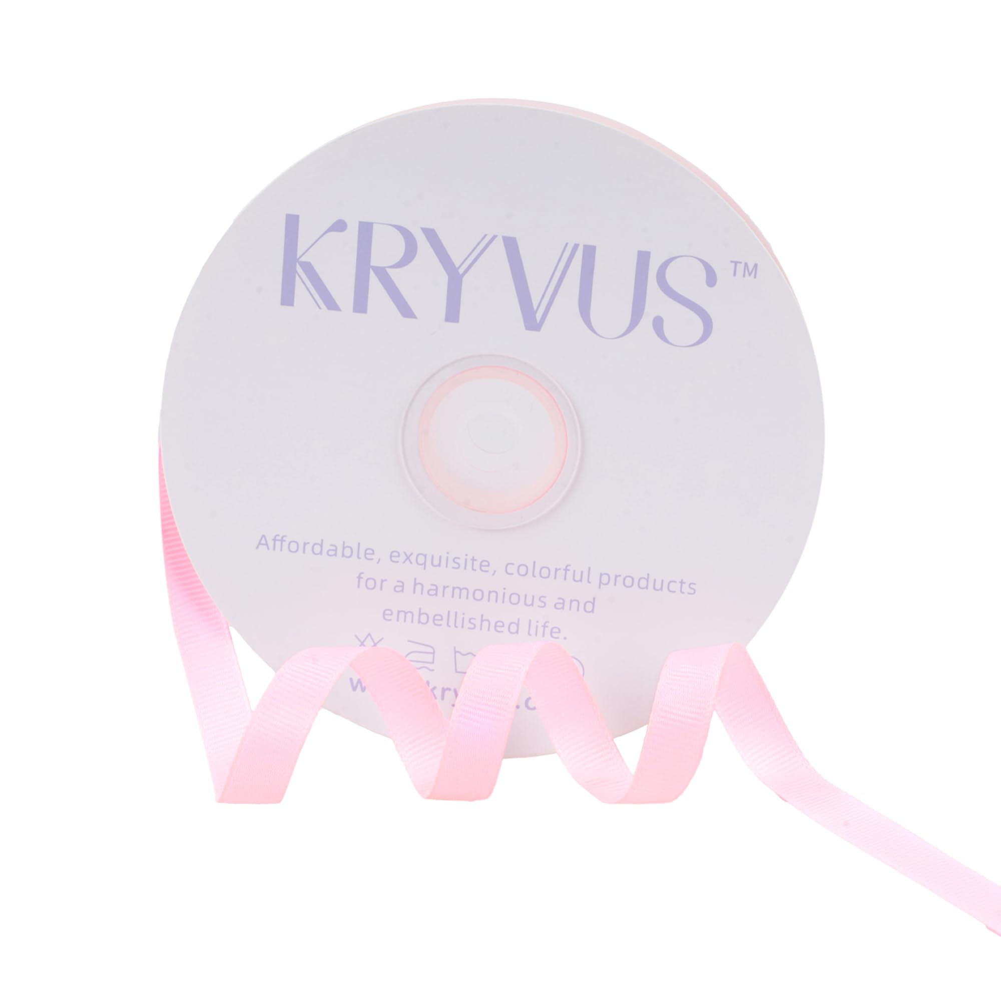 Kryvus Grosgrain Ribbon, Pearl Pink Ribbon 10mm x Continuous 45 Metres, Pearl Pink Grosgrain Ribbons Perfect for Gift Wrapping, Crafts, Sewing, Wedding Decor, DIY Hair Accessories and More