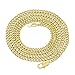 The Bling Factory 3mm 14k Gold Plated Flat Cuban Link Curb Chain Necklace, 22
