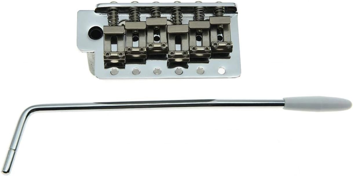 KAISH Chrome Vintage ST Strat Guitar Trem Tremolo Bridge Full Size Block Bent Saddles - Image 4