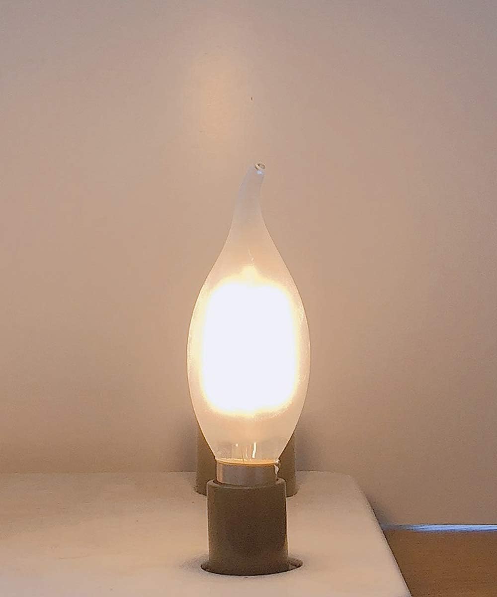 WULUN Candelabra LED Bulbs, Non Dimmable, 40W Equivalent, Frosted Glass Cover Flame Tip, E14 Base, AC 220-240V, 400LM - Image 3
