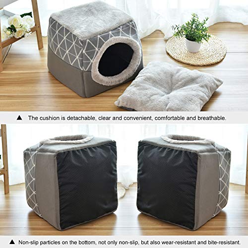 NIBESSER-Katzenhhle-Katzen-Haus-Katzenbett-Haustier-Pet-Nest-Schlafsack-2-in-1-Faltbar-Kuschelhhle