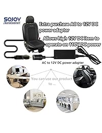 NUEVO DISEÑO   Almohadilla cómoda y transpirable para el asiento del auto Sojoy 12V, Negro