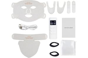 Glomask Advanced LED Facial Mask((White) With neck Piece)