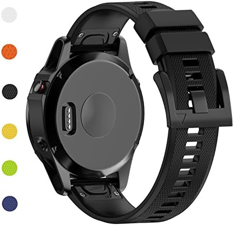 Fashioneey For Garmin Fenix 5 Band,Quick Release 22mm Silicone Smart Watch Replacement Strap for Garmin Fenix 5/Forerunner 935(Black)