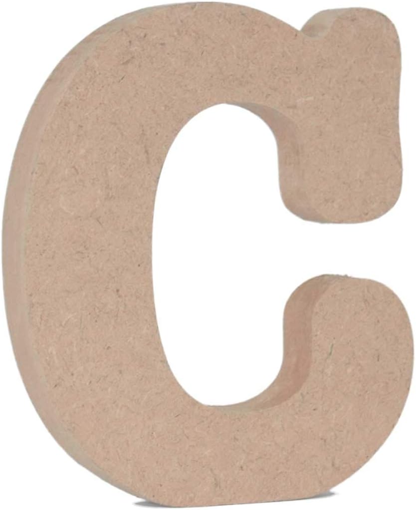 Shilpi 3" Decorative Wood Letters, 26 Letters, Wooden Alphabets for Wall Hanging, Free Standing, Children Baby Name, Girls Boys Bedroom Wedding Birthday Party Home Decor DIY (Letter-C)