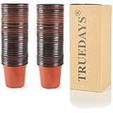 Truedays Plastic Flower Seedlings Nursery Pot/pots , 100 Pack (3.5 In-100 pots)