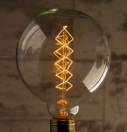 Globe Large 3-Pack 40W Warm Rustic Dimmable Light Bulb Spiral Filament, Vintage Incandescent Edison E27 Electric Light, Create The Perfect Atmosphere For Bar Restaurant Coffee Shop And Home Use