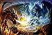 DIY 5D Diamond Painting Set Full Drill Round Rhinestone Embroidery Pictures Arts Craft for Home Wall Decoration, Ice Dragons and Fire Dragons