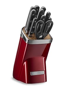 KitchenAid KKFMA11CA Professional Series 11 Piece Cutlery Set, Candy Apple Red