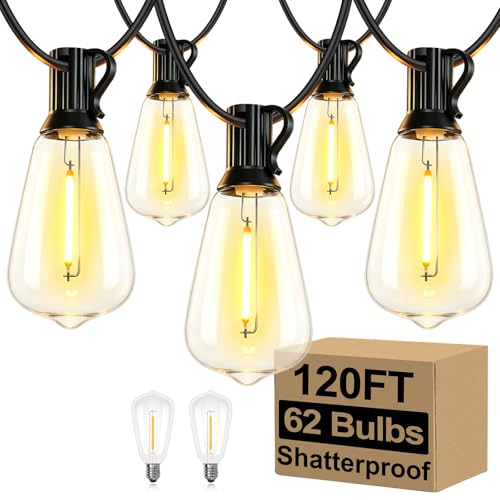 Brightever Outdoor String Lights 62 Bulbs