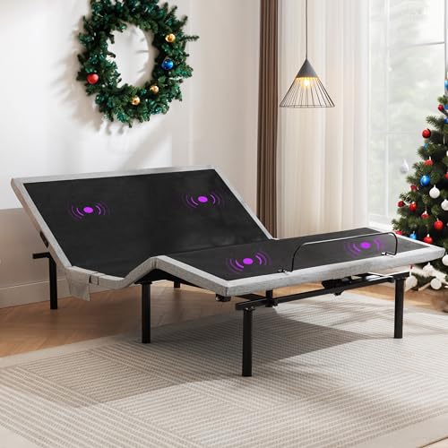 Adjustable Bed Frame Queen, Adjustable Bed Base with Massage, Zero