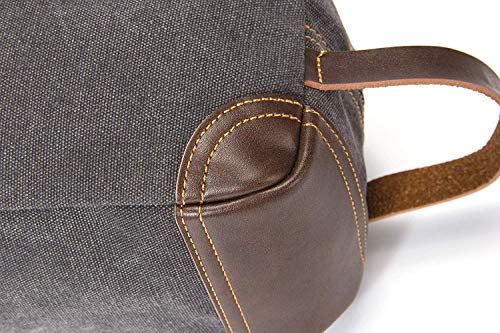 emissary Men's Toiletry Bag Leather and Canvas Travel Toiletry Bag Dopp Kit for Men Shaving Bag for Travel Accessories (Gray) 9 emissary Men's Toiletry Bag Leather and Canvas Travel Toiletry Bag Dopp Kit for Men Shaving Bag for Travel Accessories (Gray)
