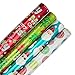 JAM PAPER Assorted Gift Wrap - Christmas Wrapping Paper - 100 Sq Ft Total - Holographic Merry Christmas Set - 4 Rolls/Pack