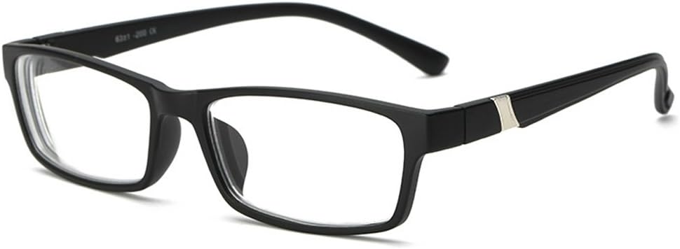Lasree 1 Pair Multi-Colored Fashion Glasses Full Rims Nearsighted Myopia Everyday Use Mens Womens Fashion Distance Glasses -100 to -400 Lenses Black Frame Spectacles