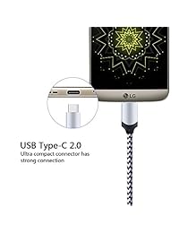 USB tipo C cable, fivebox Cargador de 4 Pack 6 ft Samsung S8 Plus Cable Nylon Trenzado Cuerdas para Google Pixel, Nexus 6P 5 x xl, LG V20, LG G5 G6, Huawei P9 P10, Nintendo Switch, 6 patas, #1