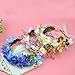 Vivivalue Handmade Rose Flower Headband Hair Wreath Halo Floral Garland Crown Headpiece with Ribbon Boho Festival Wedding Party Blue