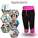 TrainingGirl Women Neoprene Sauna Leggings Sweat Shorts Weight Loss Workout Running Capris Slimming Compression Thermo Pants (Pink, L)