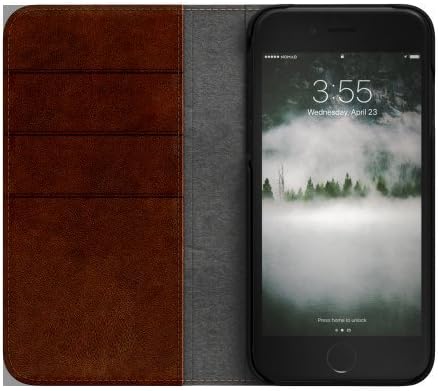 TopgadgetsUK iPhone 7 Genuine Leather Book Wallet Case Flip Card Slots Vintage Design Leather Case Cover For iPhone 7 (DARK BRWON)