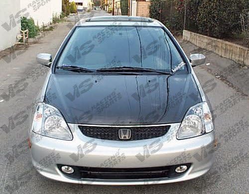 VIS 02-05 Honda Civic 3D Carbon Fiber Hood OEM EP3 03