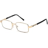 VIEWBETTER Reading Glasses for Women Men, Natural Crystal Stone Clear Real Glass Lens Scratch Resistant Anti UV/Glare V2221
