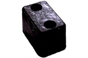 Durable Corporation Rubber Molded Trailer Bumper, Rectangular, 2 Holes, 5-3/4" Length, 3-5/8" Width, 3-1/2" Depth