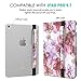 MoKo Pencil Case Holder for Apple Pencil - PU Leather Elastic Pencil Pocket Sleeve Detachable Pouch Cover for Apple Pencil, Fit iPad Pro 9.7 Inch Cases and iPad Pro 10.5 Inch Cases, Floral PURPLE