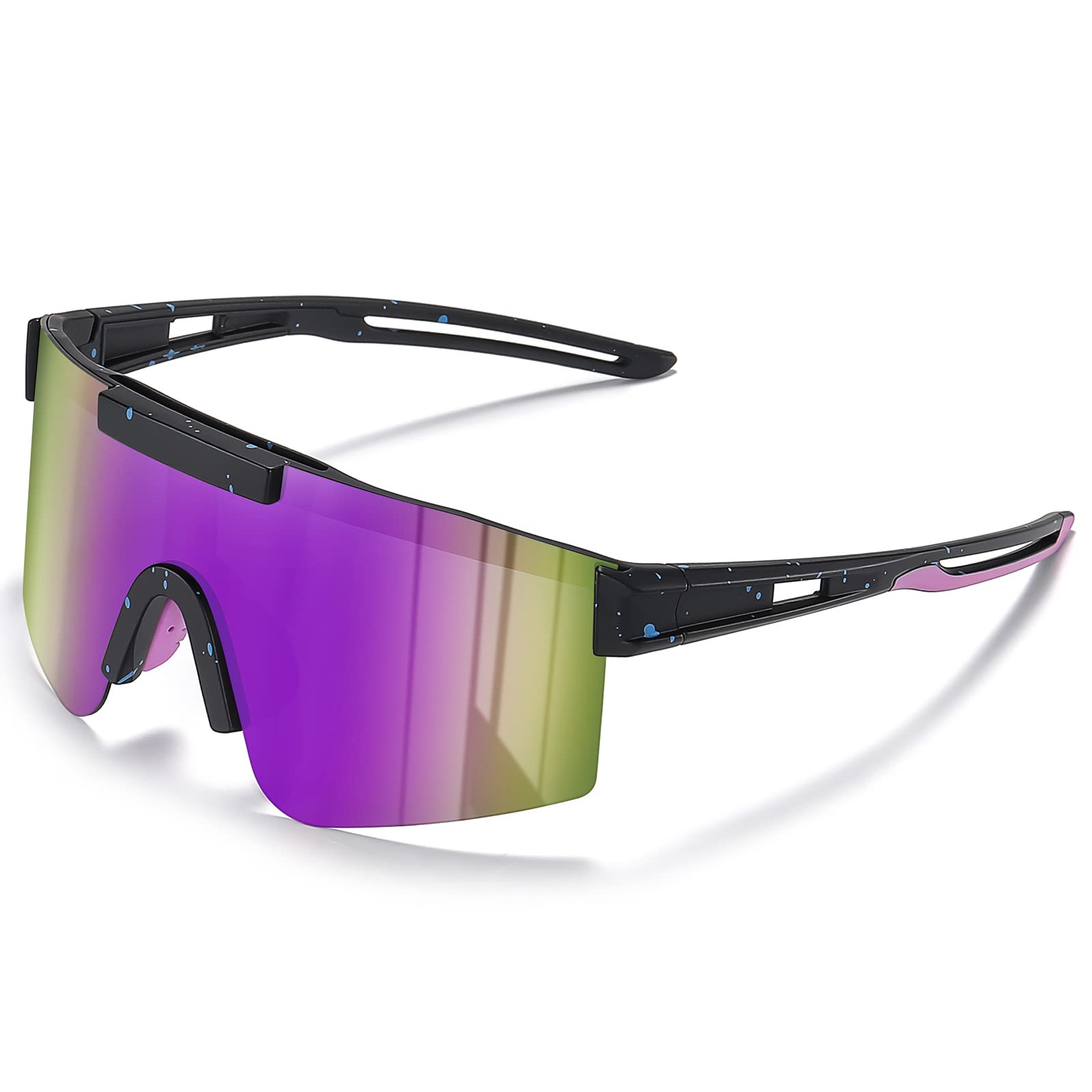 konqkin Cycling Glasses-Sports-Sunglasses-Mens-Womens-Polarised Sun Glasses UV400 Protection Ski Goggles Outdoor Bicycle Motorbike Driving Fishing Hiking,purple