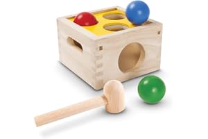 PlanToys Wooden Punch & Drop Pounding Bench (9424) | Sustainably Made from Rubberwood and Non-Toxic Paints and Dyes