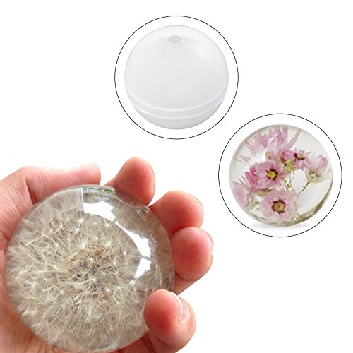 Funshowcase Ball Orb Sphere Paperweight Silicone Mold for Polymer Clay, Crafting, Resin Epoxy, Jewelry Making 2-Bundle