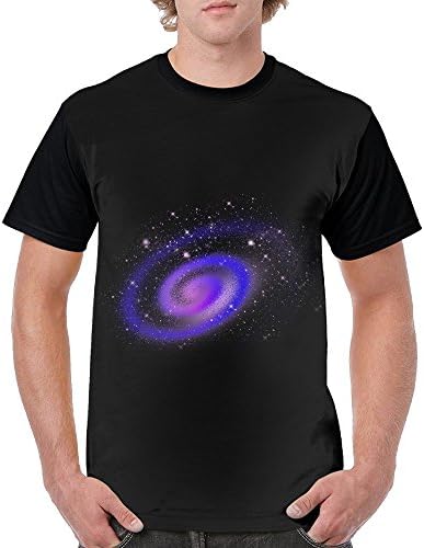 Quliuwuda Mens Blue Purple Galaxy Purple Nebula Classic Tennis Black Shirt XXL Short Raglan Sleeve