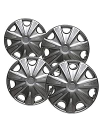 Tapones para ruedas estándar de acero, pack de 4, Metal (Gun Metal)