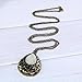 YAZILIND Vintage Bronze Hollow Teardrop White Pendant Chain Long Necklace Women 31
