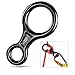 Oumers Rappel Gear Downhill Ring Equipment, Figure 8 Descender Rappel Rock Climbing Descending Belaying Equipment Rappel Device for Outdoor Recreation, Strong Safe Durable, Black primary