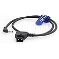 Eonvic 12V V-Mount D-Tap to 2.1x5.5mm DC Barrel Power Cable for Atomos Shogun Monitor (Right Angle DC Cable)