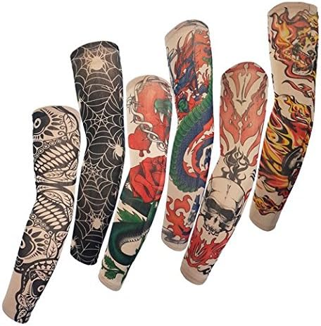 PS Hunters Tattoo Sleeves 6pcs Seamless Simulation Designs Set Body Art Arm Stockings Slip Accessories Fake