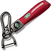 Comburvo Leather Car Keychains, Car Keychain Ring Accessories,for Land Rover Defender Range Rover Ghibli,Levante Series Red