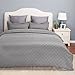Bedsure King Duvet Cover Set Grey with Zipper Closure-Hotel Luxury Diamond Pattern, Bedding Set(104