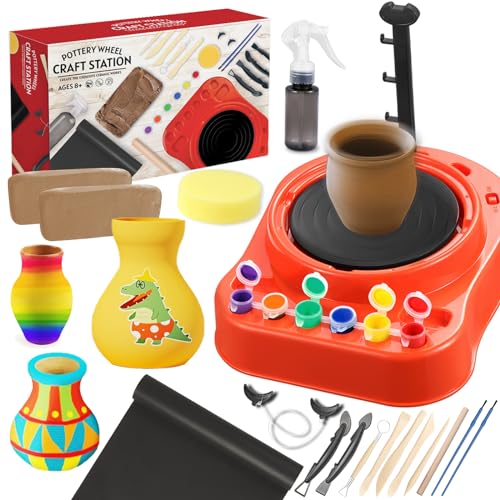 Photo 1 of Insnug Pottery Wheel for Kids - Complete Pottery Kit for Beginners, Upgraded Sculpting Clay Tools, Air Dry Clay & Arts Supplies, Mini Pottery Wheel Crafts Kits for Kids Girls Boys Ages 8-12