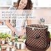 Lunch Bags For Women and Man,Insulated Lunch Box Cooler Bag with Adjustable Shoulder Strap, Water-resistant Thermal PU Soft leather Lunch Shoulder Bag for Work/Picnic/Beach/Hiking(Checked Pattern)