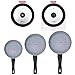 cooper pan Faraday Non-Stick Frying Pans, Granite Frying Pans with Stone-Derived Coating, Aluminum Cooking Pan with Universal Lid, 3PCS, Black